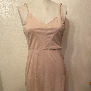 Pastel Pink Suede/Poly Dress